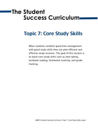 Topic 7: Core Study Skills